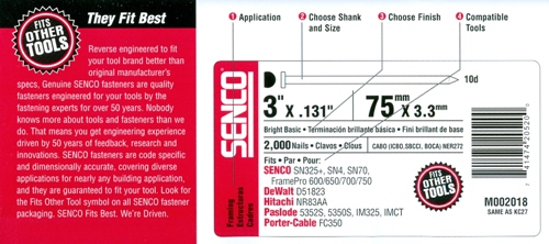 SENCO Label Reference