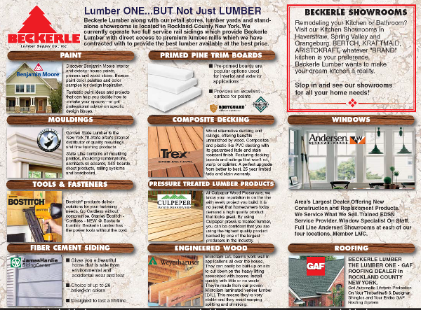 BECKERLE LUMBER ONE BRANDS
                                                 We stock the BEST
 
                     Thanks for your business.
                      