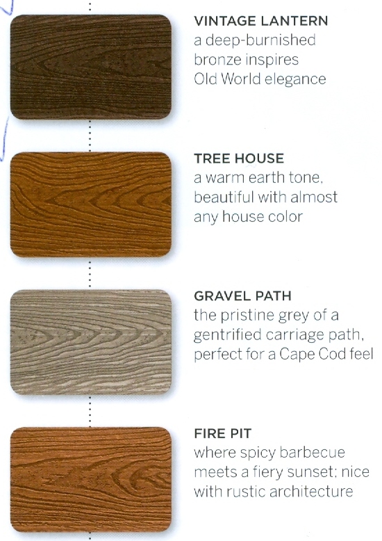 TRANSCEND DECK AVAILABLE COLORS
                                   we stock: VINTAGE LANTERN & 
                                             TREE HOUSE