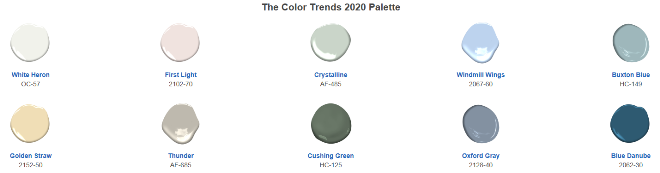 Benjamin Moore's Color of the Year 2020.   
                -FIRST LIGHT 2102-70