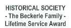 Beckerle Lumber - Rockland County Historical Society
                                                 Lifetime Service Award.
