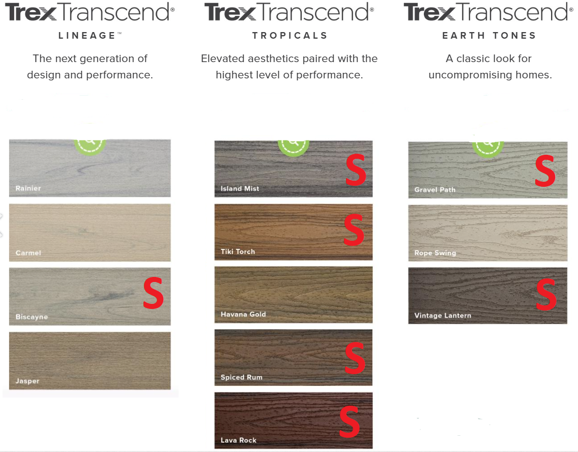 Beckerle Lumber - Trex TRANSCENDS available Colors